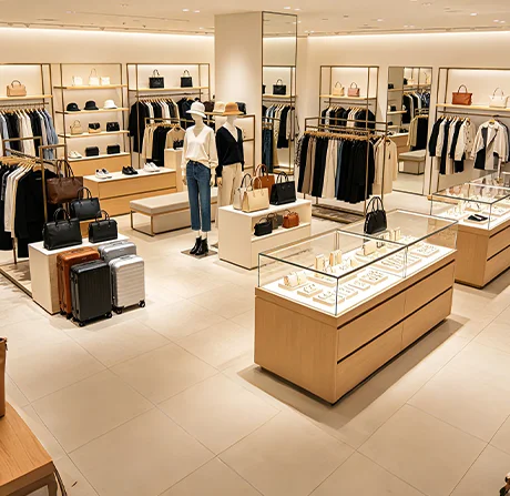 服装鞋帽仓储配送经营场景示意图：展示多仓管理智能分拣与配送调度