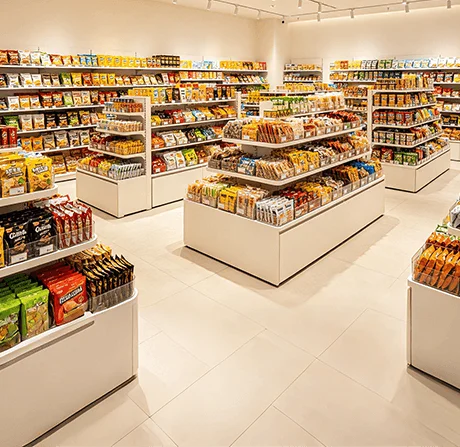 宠物用品连锁管控经营场景示意图：展示多店标准化运营与总部数据大屏